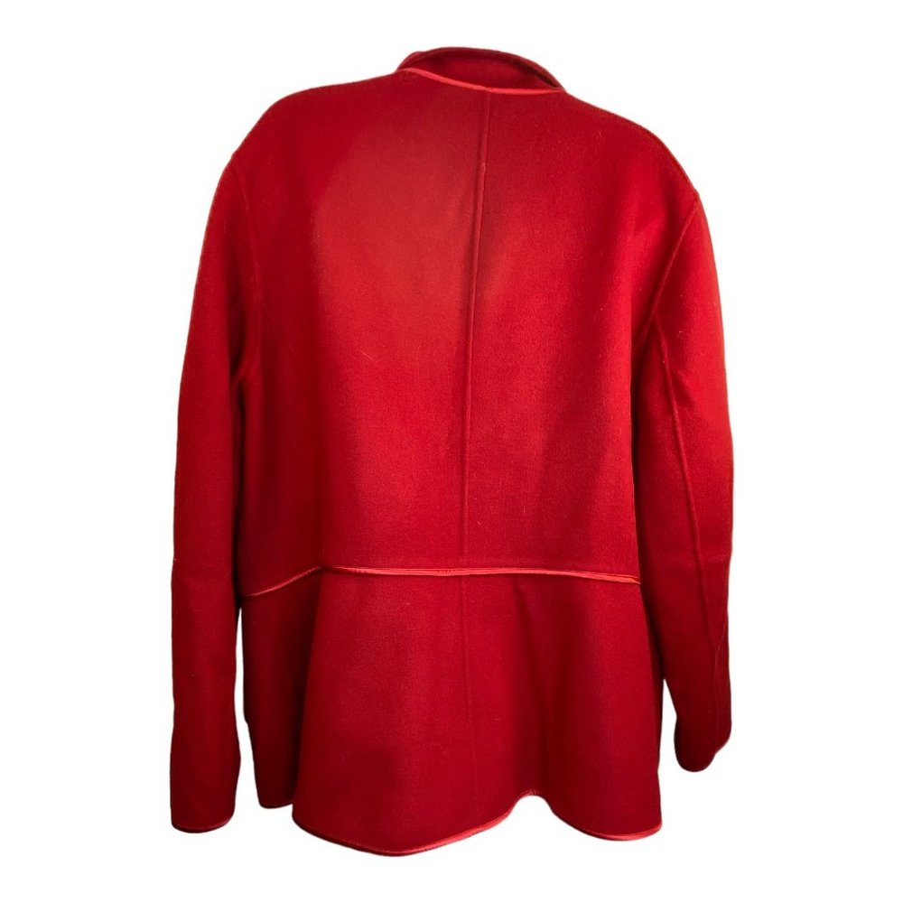 Talbots Red Wool 20W Jacket Blazer Satin Trim Festive Holiday - Picture 7 of 13